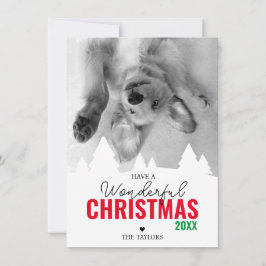 Tarjeta Festiva Maravillosa foto verde rojo de Navidades