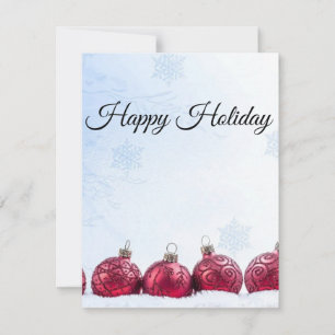 Tarjeta Festiva Maravilloso, alucinante, bolas de Navidades rojos