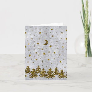 Tarjeta Festiva Maravilloso árbol de Navidad, estrellas en papel a