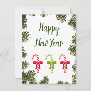 Tarjeta Festiva Maravilloso, asombroso, Año Nuevo de los Pinos