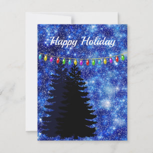 Tarjeta Festiva Maravilloso, asombroso, azul brillante árbol de Na