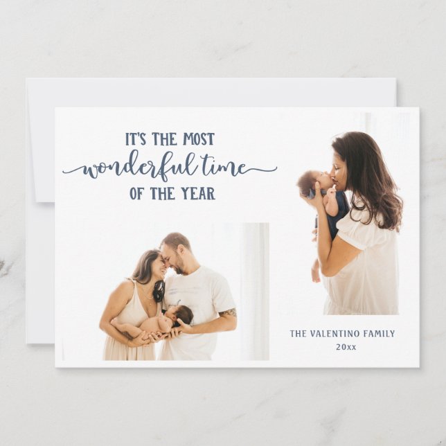 Tarjeta Festiva Maravilloso Momento Del Año 2 Foto (Anverso)