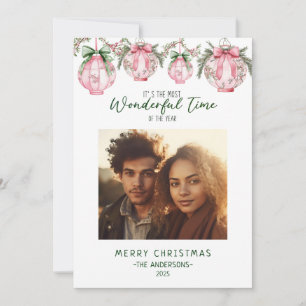 Tarjeta Festiva Maravilloso momento del año Navidades de Lantern