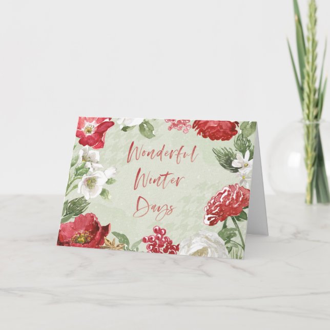 Tarjeta Festiva Maravillosos días de invierno (Anverso)