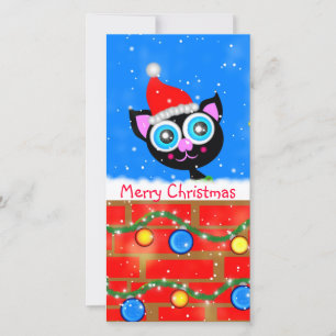 Tarjeta Festiva Marca de libro diseñada por Kitty para navidades