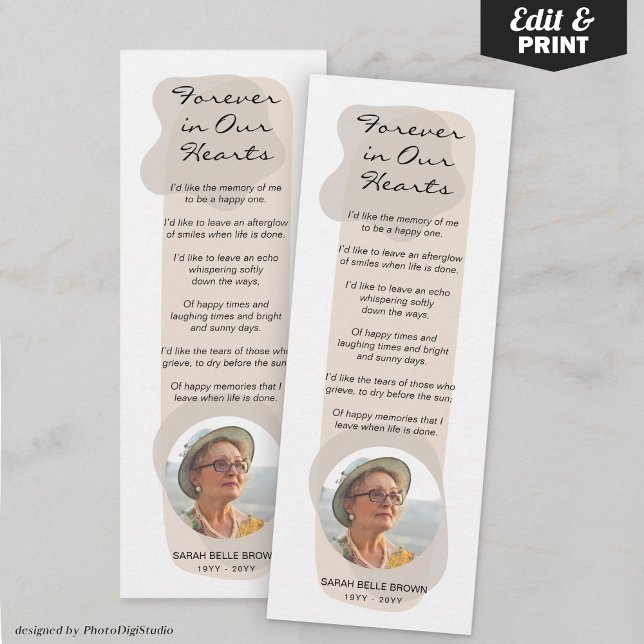 Tarjeta Festiva Marcadores estéticos de Personalizado fotográfico  (Aesthetic Custom Photo Funeral Memorial Bookmarks Post-it Notes)