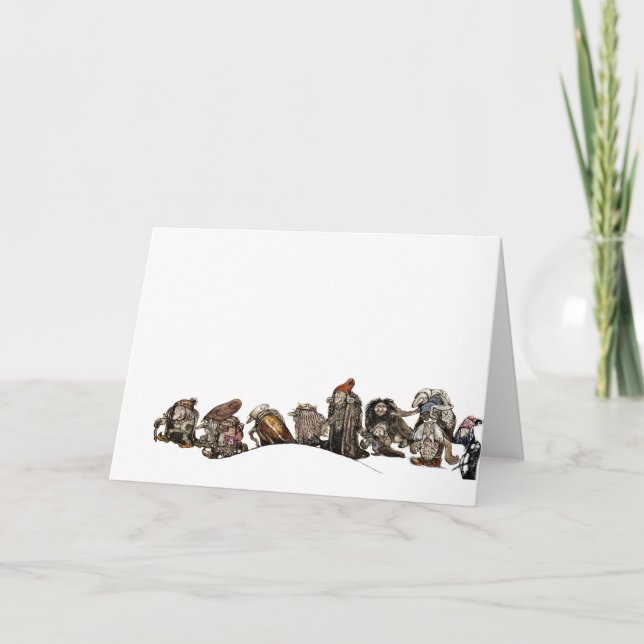 Tarjeta Festiva Marchando a través de la nieve de los Navidades (Anverso)