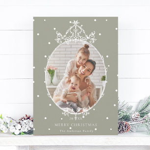 Tarjeta Festiva Marco clásico moderno Neutral Fotos navideñas merr