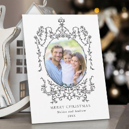 Tarjeta Festiva Marco clásico negro vintage Fotos navideñas