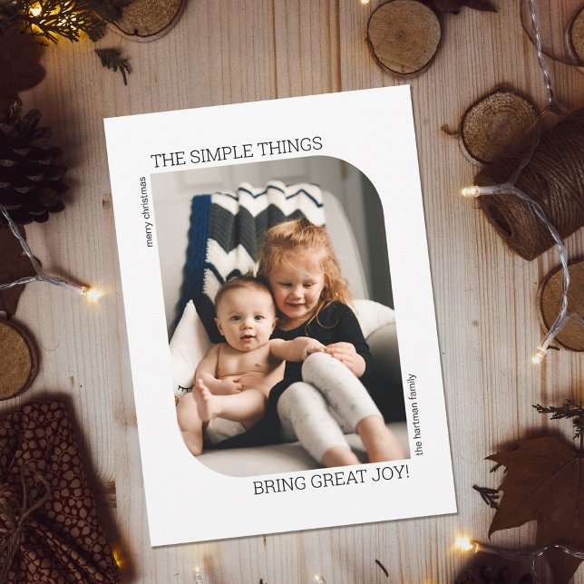 Tarjeta Festiva Marco curvo moderno Mínimo 1 Navidades de fotograf (Subido por el creador)
