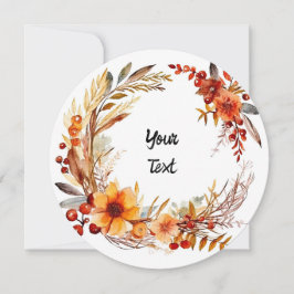 Tarjeta Festiva Marco de Acción de Gracias acuarela