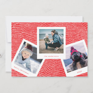 Tarjeta Festiva Marco de cabina de fotos múltiple Rojo Feliz Nav