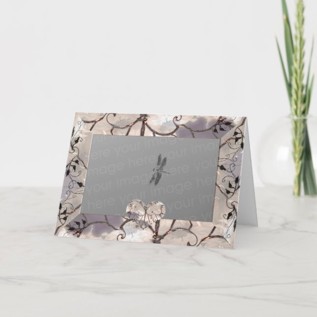 Tarjeta Festiva Marco de corazón cautivo (Anverso)