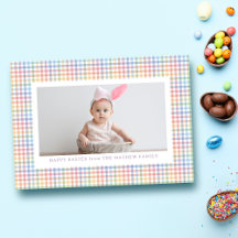 Marco de cuadro escocés colorido foto Feliz Pascua