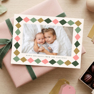 Tarjeta Festiva Marco de diamante dibujado a mano en colores 3 fot