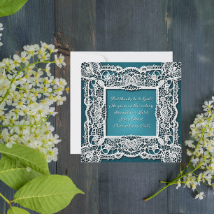 Tarjeta Festiva Marco de encaje descargable personalizable elegant