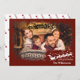 Tarjeta Festiva Marco de escotilla de cruz moderna en Navidades Fo