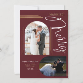 Tarjeta Festiva Marco de foto de arco de boda y alegría