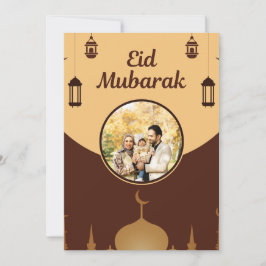 Tarjeta Festiva Marco de Foto de Eid Mubarak Arte de Silueta de Me
