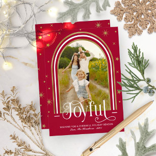 Tarjeta Festiva Marco de foto de familia con arco moderno alegre r