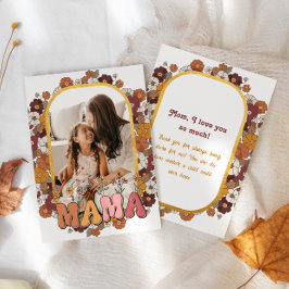 Tarjeta Festiva Marco de foto de flores retro para el día de la ma