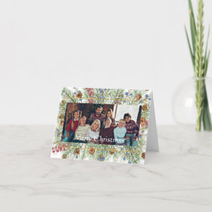 Tarjeta Festiva Marco de foto de vegetación festiva personalizado