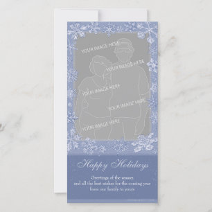 Tarjeta Festiva Marco de Foto Personalizado Vertical Simply Snowfl