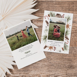 Tarjeta Festiva Marco de foto rústico para navidades