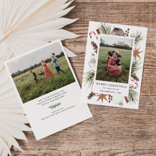 Tarjeta Festiva Marco de foto rústico para navidades