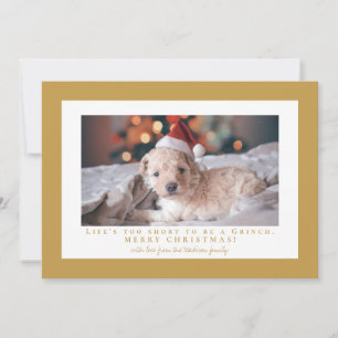 Tarjeta Festiva Marco de foto Simple Aztec Gold