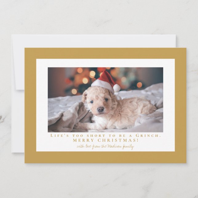 Tarjeta Festiva Marco de foto Simple Aztec Gold  (Anverso)