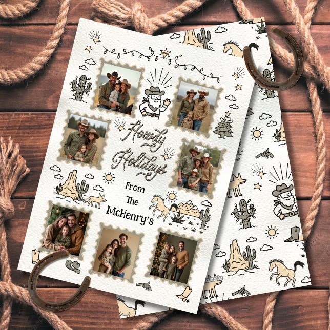 Tarjeta Festiva Marco de lazo dibujado a mano occidental de la fot (Subido por el creador)