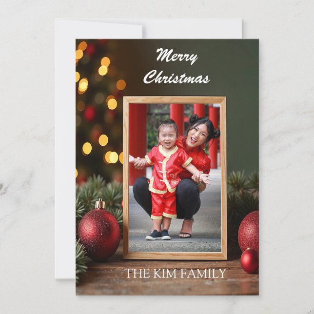 Tarjeta Festiva Marco de navidades (Anverso)