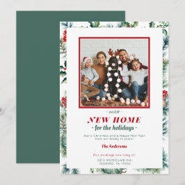 Tarjeta Festiva Marco de vacaciones de rojo y verde elegante foto 