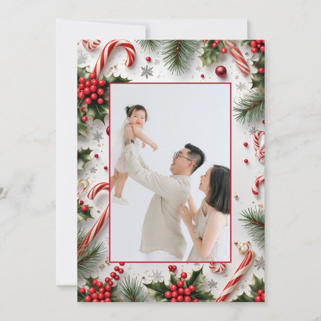 Tarjeta Festiva Marco elegante para Navidades (Anverso)