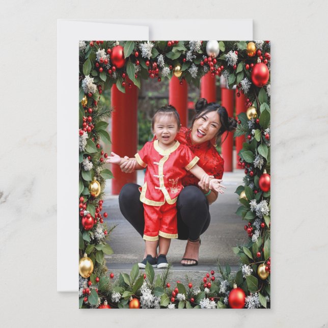 Tarjeta Festiva Marco elegante para Navidades (Anverso)