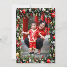 Tarjeta Festiva Marco elegante para Navidades