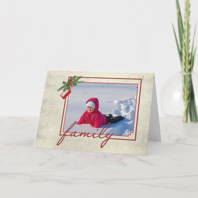 Tarjeta Festiva Marco familiar de navidades (Anverso)