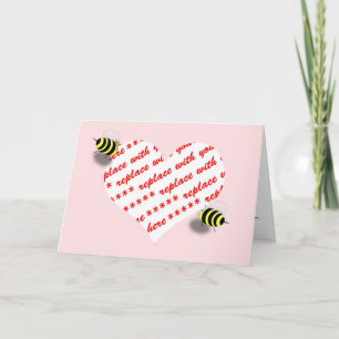 Tarjeta Festiva Marco fotográfico de "Bee My Valentine"