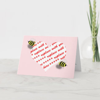 Tarjeta Festiva Marco fotográfico de "Bee My Valentine"