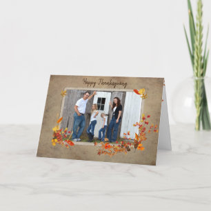 Tarjeta Festiva Marco fotográfico de la familia de Acción de Graci