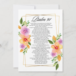 Tarjeta Festiva Marco Geométrico Floral Psalm 91