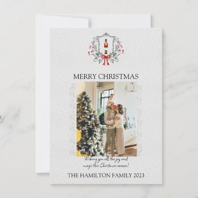 Tarjeta Festiva Marco huelguista de los navidades con foto (Anverso)