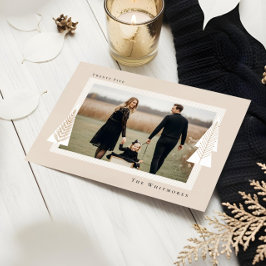 Tarjeta Festiva Marco moderno de rayas Fotografía de árbol de Navi