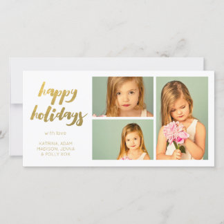 Tarjeta Festiva Marco Photocard del blanco 3 del oro buenas