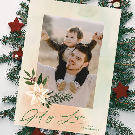 Tarjeta Festiva Marco religioso elegante Foto floral Dios es amor