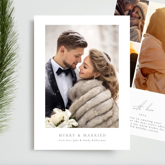 Tarjeta Festiva marco simple alegre y navidades casados (Subido por el creador)