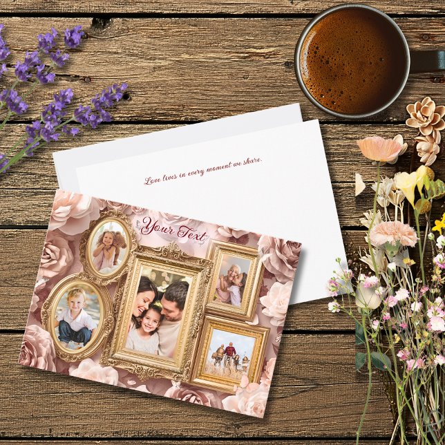 Tarjeta Festiva Marcos de Memoria Florales Barrocos de Oro Suave G (Subido por el creador)