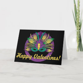 Tarjeta Festiva Mardi Gras Mask Valentines