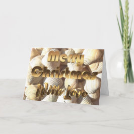 Tarjeta Festiva Marea navideña cáscaras veraniega playa tropical